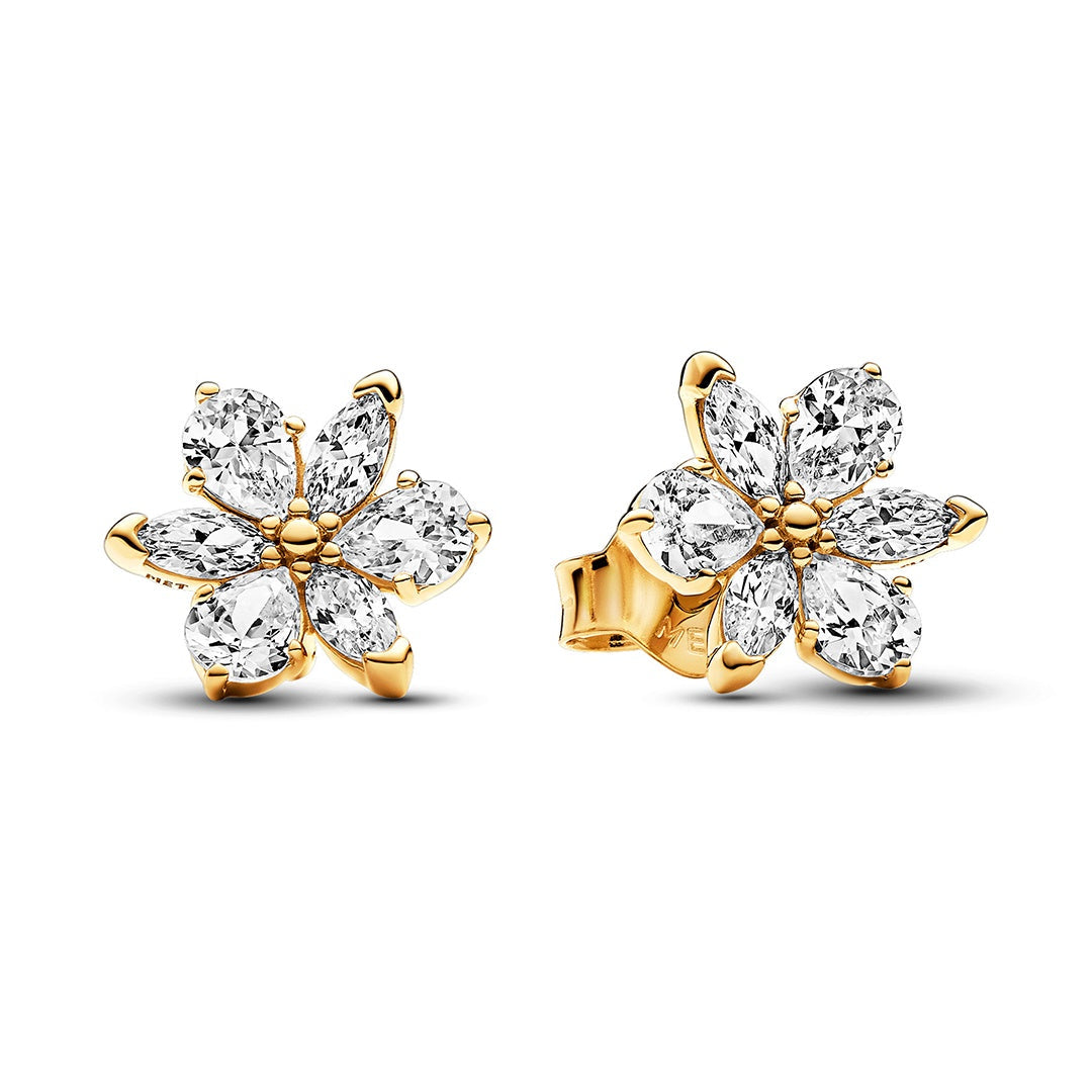14k Gold-Plated Sparkling Herbarium Cluster Stud Earrings
