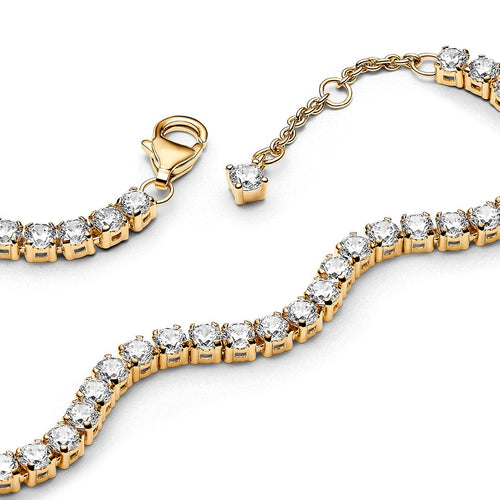 14k Gold-Plated Sparkling Tennis Bracelet
